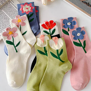 1 Pair Aesthetic Korean Ins Tulip Ankle Socks Clothing and Accessories by The Kawaii Shoppu | The Kawaii Shoppu