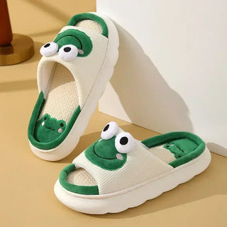 1 Pair Kawaii Animal Open Toe House Slipper Shoes - Cow / Frog / Panda