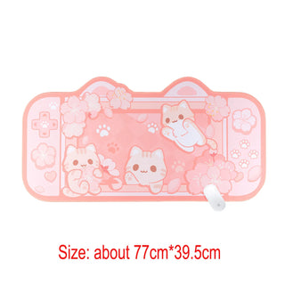 1 PC Kawaii Vibes Cute Critter Gamer Girl Gaming Mouse Pad Desk Pad