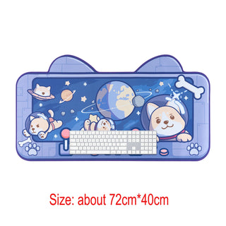 1 PC Kawaii Vibes Cute Critter Gamer Girl Gaming Mouse Pad Desk Pad