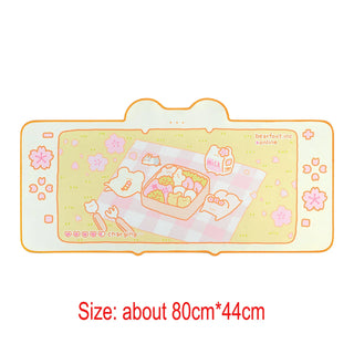 1 PC Kawaii Vibes Cute Critter Gamer Girl Gaming Mouse Pad Desk Pad