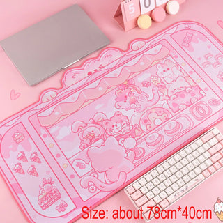 1 PC Kawaii Vibes Cute Critter Gamer Girl Gaming Mouse Pad Desk Pad