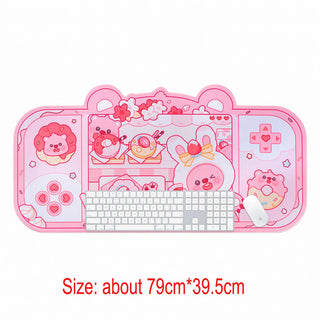 1 PC Kawaii Vibes Cute Critter Gamer Girl Gaming Mouse Pad Desk Pad