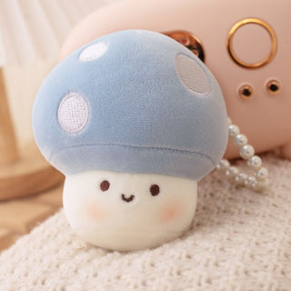 10cm Kawaii Mushroom Pearl Ring Plushie 10cm Blue Soft Toy by The Kawaii Shoppu | The Kawaii Shoppu