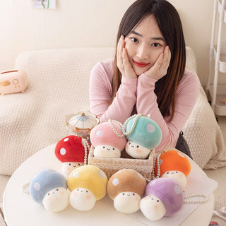 10cm Kawaii Mushroom Pearl Ring Plushie 10cm Soft Toy by The Kawaii Shoppu | The Kawaii Shoppu