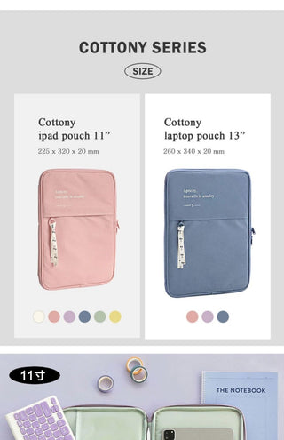 11 - 13 inch Korea Ins Storage Bag Cover Case for iPad Notebook Stationery by The Kawaii Shoppu | The Kawaii Shoppu