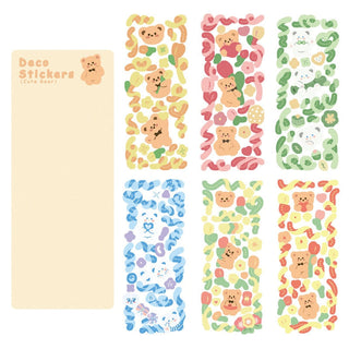 12 Sheets Kawaii Cute Shiny Laser Ribbon Deco Stickers B Bear (12 Sheets) Stationery by The Kawaii Shoppu | The Kawaii Shoppu