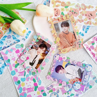 12 Sheets Kawaii Cute Shiny Laser Ribbon Deco Stickers Stationery by The Kawaii Shoppu | The Kawaii Shoppu