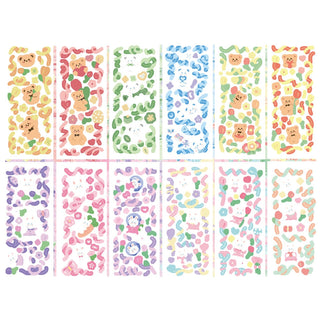 12 Sheets Kawaii Cute Shiny Laser Ribbon Deco Stickers Stationery by The Kawaii Shoppu | The Kawaii Shoppu