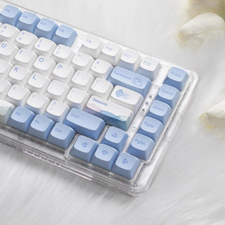 133Keys Ocean Whale Theme KEYCAPS (No Keyboard) Blue Keyboard by The Kawaii Shoppu | The Kawaii Shoppu