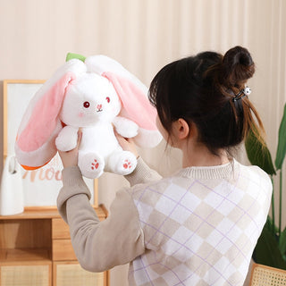 18/25cm Strawberry / Carrot Bunny Zipper Surprise Plushie Soft Toy by The Kawaii Shoppu | The Kawaii Shoppu