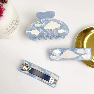 1PC Blue Sky Clouds Hair Claw Clip Hair Accessories by The Kawaii Shoppu | The Kawaii Shoppu