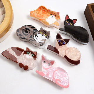1PC cat hair claw clip