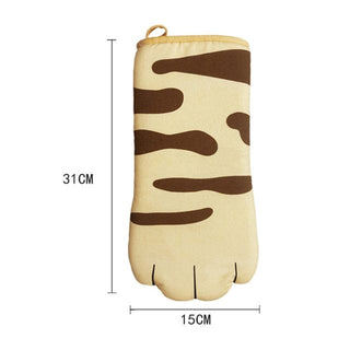 Cat Paw Kitchen Cooking Gloves Brown Accessory The Kawaii Shoppu