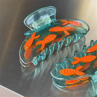1PC Goldfish Bowl Aesthetic Hair Claw Clip Accessories by The Kawaii Shoppu | The Kawaii Shoppu