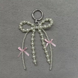 2025 Sweet Pearl Bow Keychain – Y2K Heart Pendant Accessory