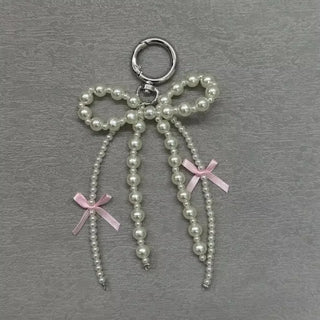 2025 Sweet Pearl Bow Keychain – Y2K Heart Pendant Accessory