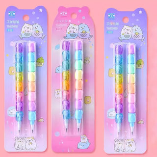 2pcs Kawaii HB Non-Sharpening Mechanical Pencils