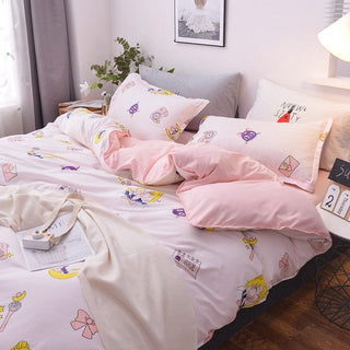 3/4pcs set Kawaii Anime Cotton Bedding Set Pink Decor The Kawaii Shoppu
