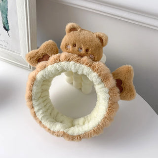3Pcs Set Cute Makeup Headband Wristband Set