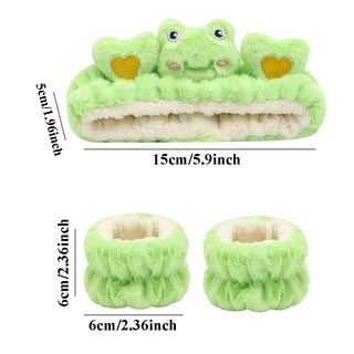 3Pcs Set Cute Makeup Headband Wristband Set