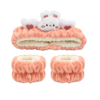 3Pcs Set Cute Makeup Headband Wristband Set