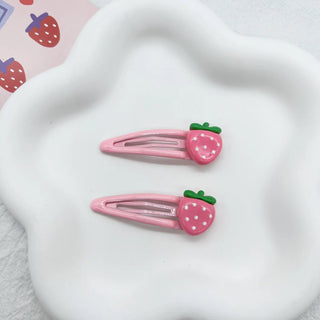 4Pcs Cute Pink Strawberry BB Hair Clips Hair Accessories by The Kawaii Shoppu | The Kawaii Shoppu