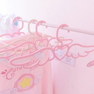 5/10PCS Winged Heart Hanger Set 5PCS Pink Wings null The Kawaii Shoppu