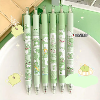 6 Pcs Cute Frog Gel Pens 6pcs Stationery by The Kawaii Shoppu | The Kawaii Shoppu