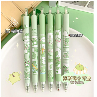 6 Pcs Cute Frog Gel Pens 6pcs Stationery by The Kawaii Shoppu | The Kawaii Shoppu
