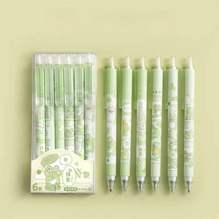6 Pcs Cute Frog Gel Pens 6pcs Stationery by The Kawaii Shoppu | The Kawaii Shoppu