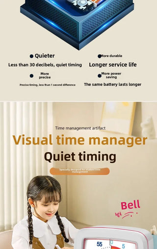 60-Min Visual Timer with Night Light Silent Countdown Timer for Kids, Classrooms & Home