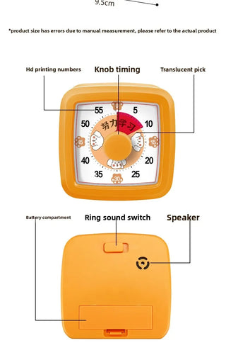 60-Min Visual Timer with Night Light Silent Countdown Timer for Kids, Classrooms & Home