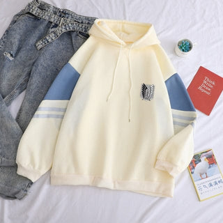 Aesthetic Shield Printed Hoodies Apricot L Fashion The Kawaii Shoppu