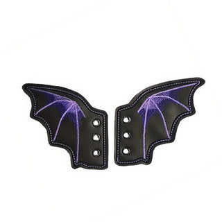 Bat Wing Shoe Charms – 1 Pair PU Sneaker & Skate Boot Decorations for Girls, Punk Emo Style
