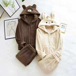 Bear Bunny Soft Flannel Pyjamas Clothing and Accessories The Kawaii Shoppu