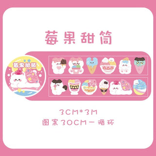 Bear Rabbit Fantasia Series Sticker Roll K Stationery by The Kawaii Shoppu | The Kawaii Shoppu