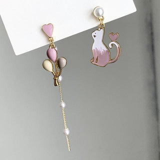 Birthday Cat Balloon Earrings Accessory The Kawaii Shoppu