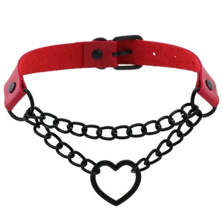 Black Heart Chain Choker red Accessory The Kawaii Shoppu