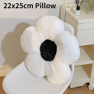 Black / White / Pink Daisy Flower Seat Cushion 22x25cm Pillow White Home & Garden by The Kawaii Shoppu | The Kawaii Shoppu