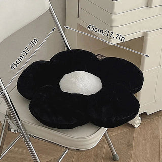 Black / White / Pink Daisy Flower Seat Cushion 45x45cm cushion Black Home & Garden by The Kawaii Shoppu | The Kawaii Shoppu