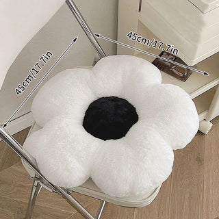 Black / White / Pink Daisy Flower Seat Cushion 45x45cm cushion White Home & Garden by The Kawaii Shoppu | The Kawaii Shoppu