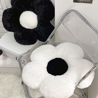 Black / White / Pink Daisy Flower Seat Cushion Home & Garden by The Kawaii Shoppu | The Kawaii Shoppu