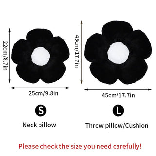 Black / White / Pink Daisy Flower Seat Cushion Home & Garden by The Kawaii Shoppu | The Kawaii Shoppu