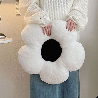 Black / White / Pink Daisy Flower Seat Cushion Home & Garden by The Kawaii Shoppu | The Kawaii Shoppu