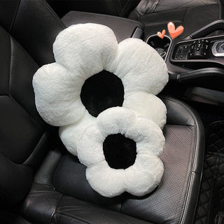 Black / White / Pink Daisy Flower Seat Cushion Home & Garden by The Kawaii Shoppu | The Kawaii Shoppu
