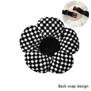 Black / White / Pink Daisy Flower Seat Cushion Home & Garden by The Kawaii Shoppu | The Kawaii Shoppu