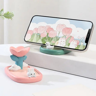 Bunny Tulip Kawaii Tablet Phone Desktop Holder