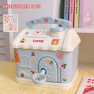 Candy Cute House Piggy Bank Money Box Blue F Home Decor by The Kawaii Shoppu | The Kawaii Shoppu