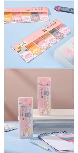 Cat Paw Stationery Gift Set – 9pcs Cute School Supplies with Pencil Box